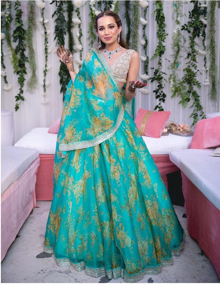 These light and breezy Floral Print lehengas are a must-have for your  Mehendi or Haldi function! | Real Wedding Stories | Wedding Blog