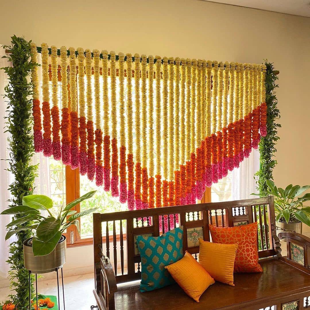 15 Beautiful Ganpati Background Decoration with Plants Ideas