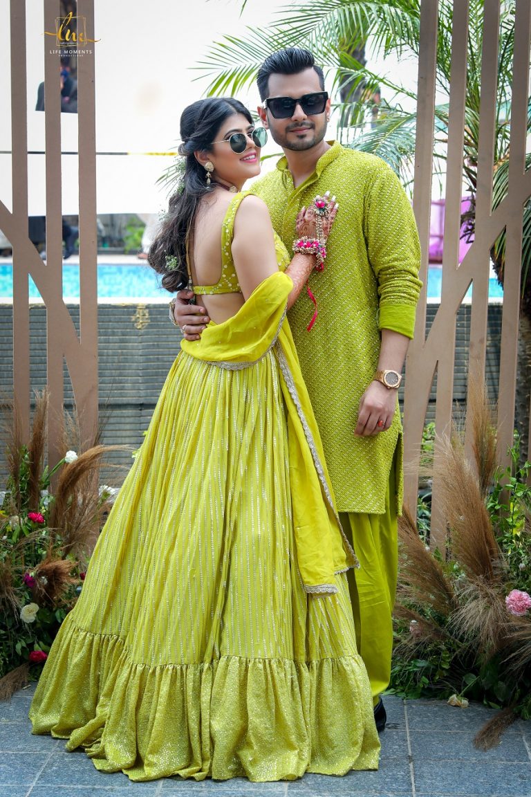 Fun-Filled Delhi Wedding With The Couple In Matching Haldi Outfits