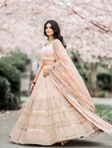 pastel lehengas for mehendi