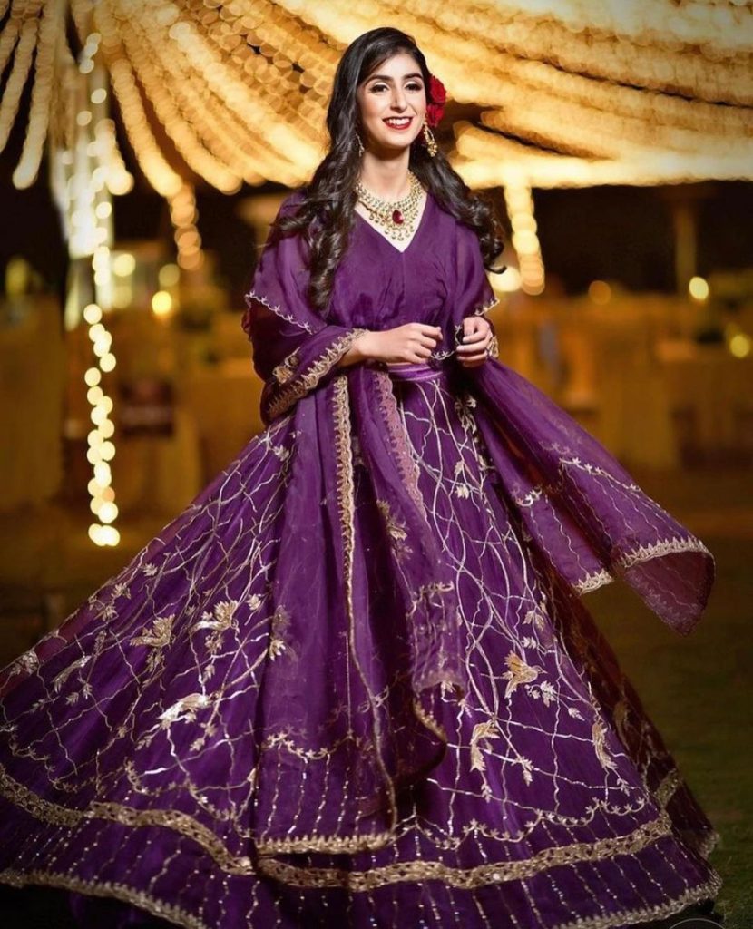 purple lehenga for brides