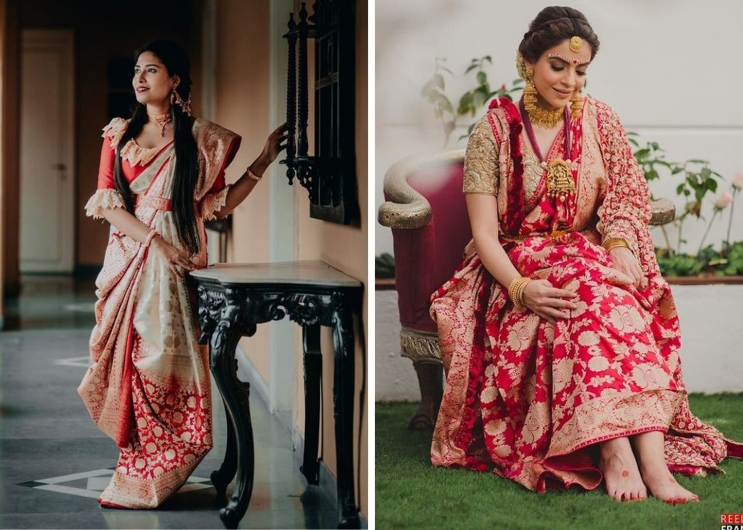 Anirban Pink Ranimaa Retro Bengal Style Noiel Applique Work Saree with  Blouse Piece | Lookandadorn.com