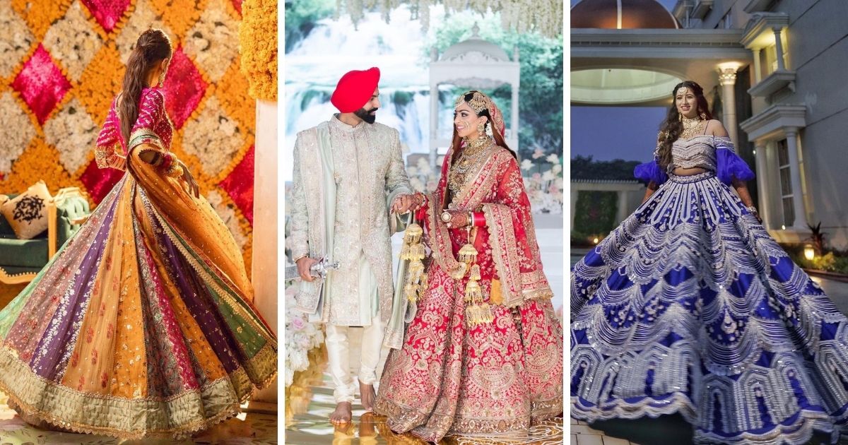 Pooja Hegde Bollywood Designer Orange Wedding Lehenga Choli-FunkyTradi –  FunkyTradition