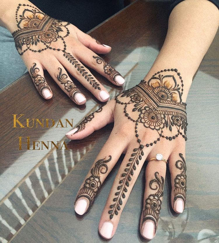 half hand henna designs