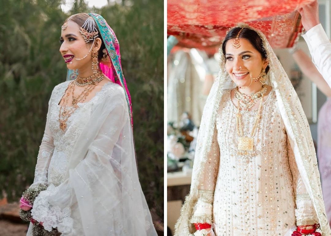 White Lehenga Maxi Dress For Pakistani Bridal Wear – UY, 57% OFF