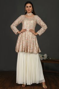 peplum kurti with sharara