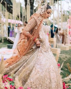 beige lehenga