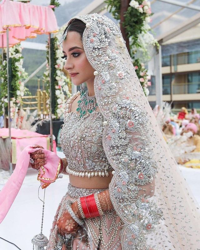 embellished bridal dupatta