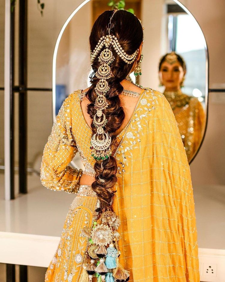 Miheeka Bajaj wears a bright yellow lehenga for her haldi ceremony with  Rana Daggubati  VOGUE India