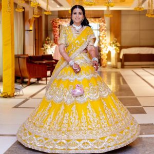 designer yellow lehenga