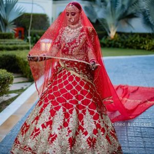 manish malhotra red lehenga