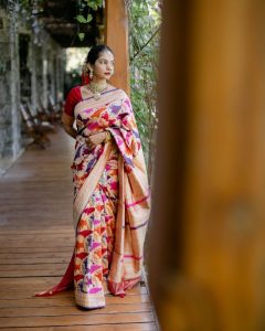 printed silk saree