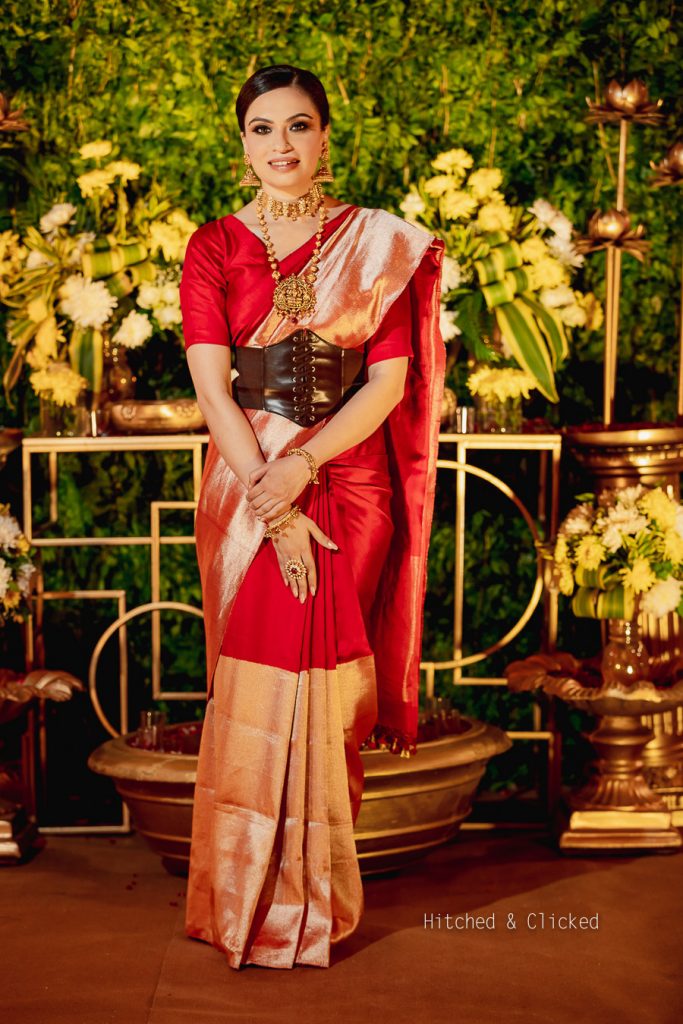 bridal saree with belt
