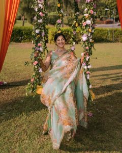 floral saree