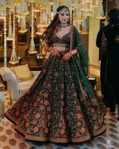 green lehenga