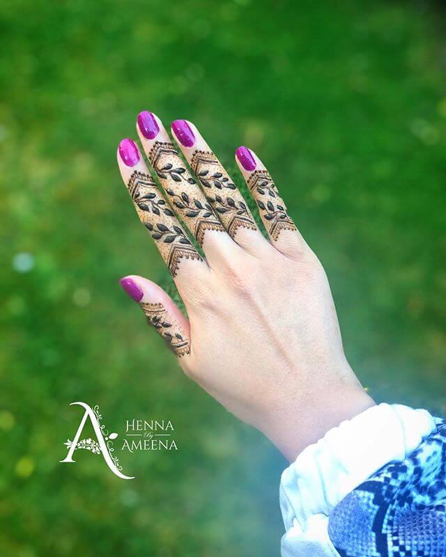 half hand henna designs