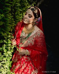 red lehenga