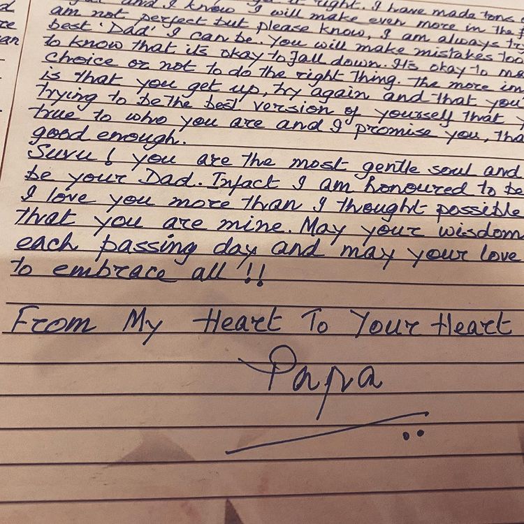 father's handwritten letter