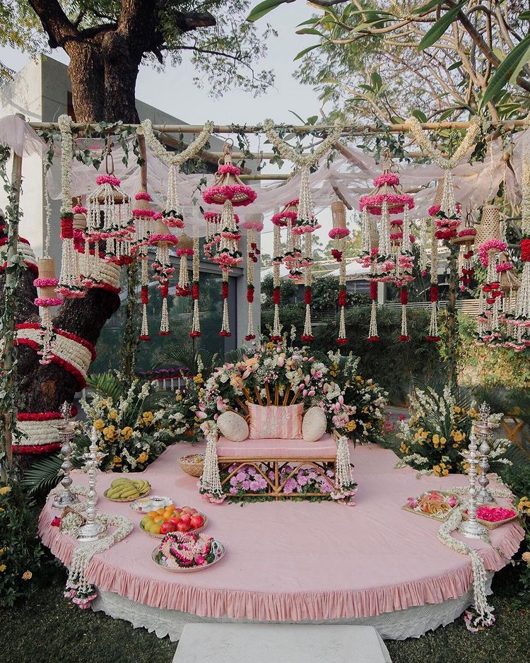 Off-Beat Floral Setup Sitting Areas For Pre-Wedding Decor