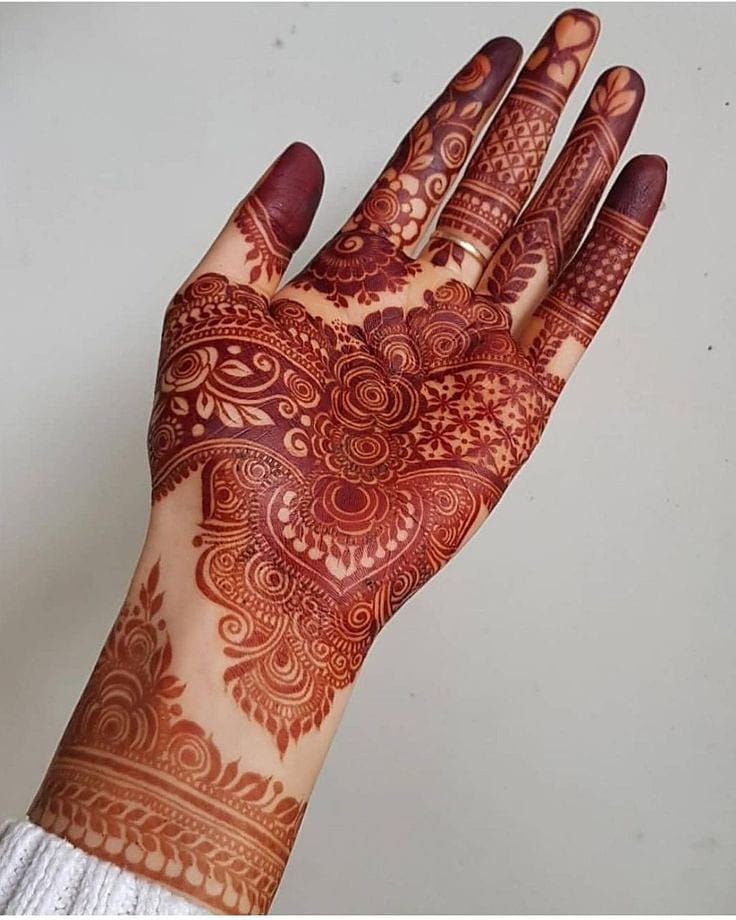 Beautiful Front and Back Hand Mehndi Designs For Bridal!-omiya.com.vn