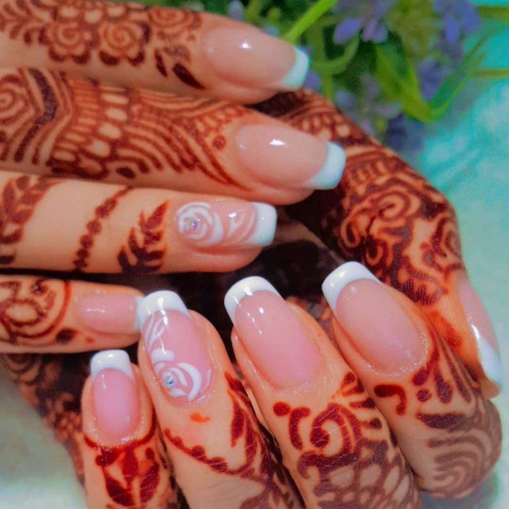 french manicure for brides