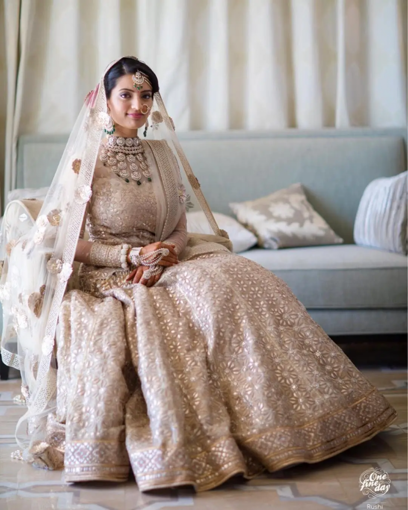 Shimmery And Glamourous Golden Lehengas Donned By Real Brides