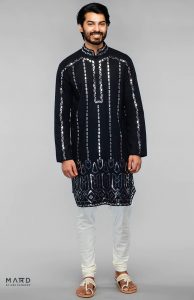 Blingy Mirror Work Kurtas For Grooms-To-Be Who Love To Dazzle!