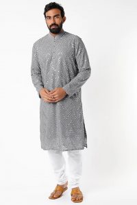 Blingy Mirror Work Kurtas For Grooms-To-Be Who Love To Dazzle! - ShaadiWish