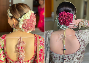 Dual Floral Buns For Brides