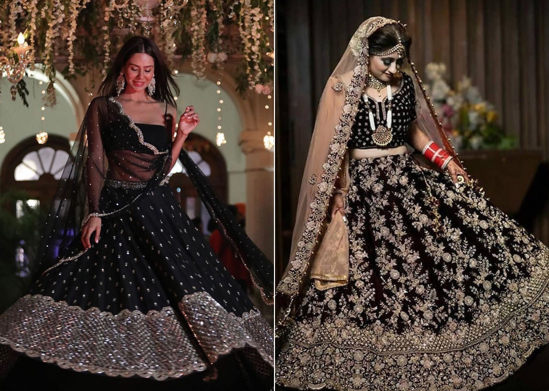 RI.Ritu Kumar Lehenga Choli : Buy RI.Ritu Kumar Black and Multi Colored  Anardana Printed Lehenga With Blouse And Dupatta (Set of 3) Online | Nykaa  Fashion