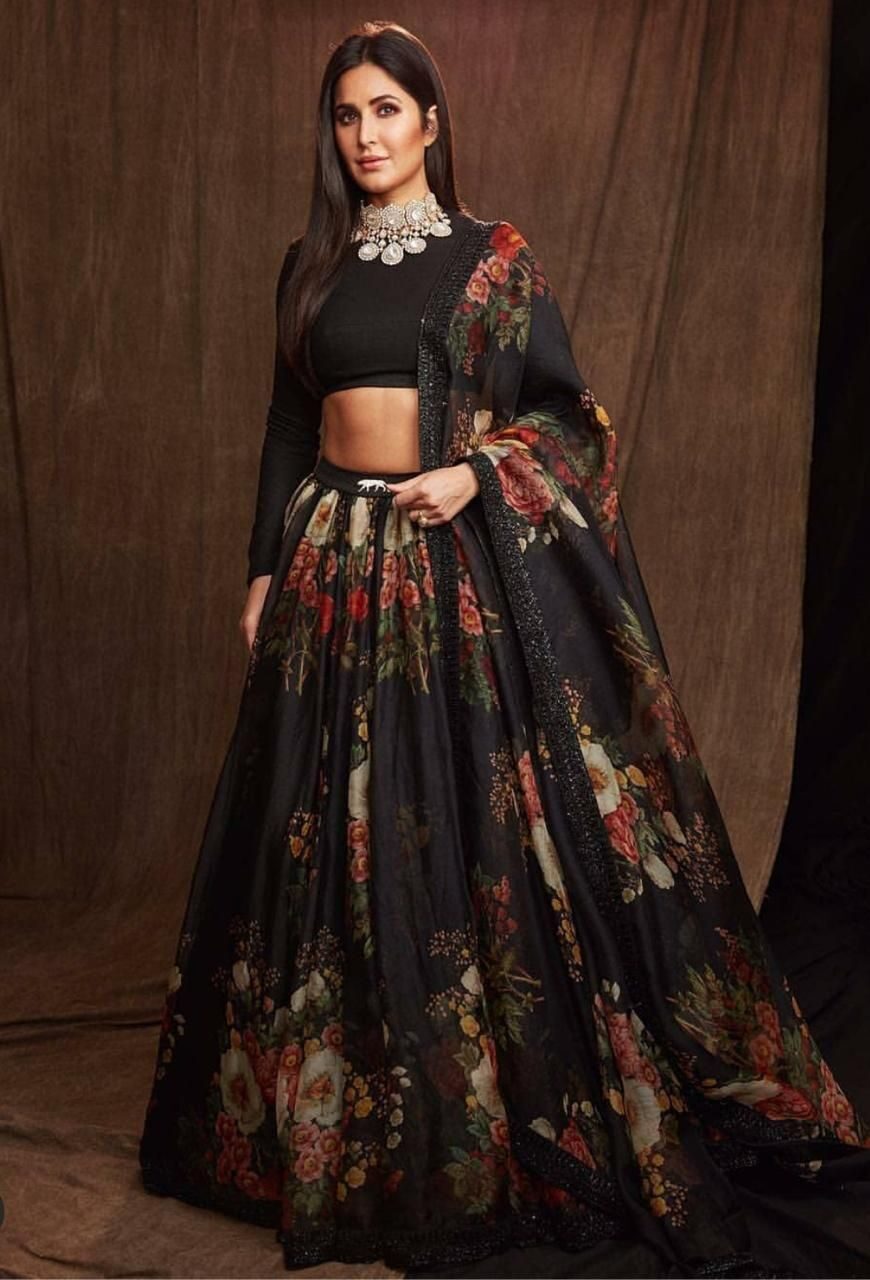 Black sequins lehenga with cutdana and sequin work blouse – Estie Couture