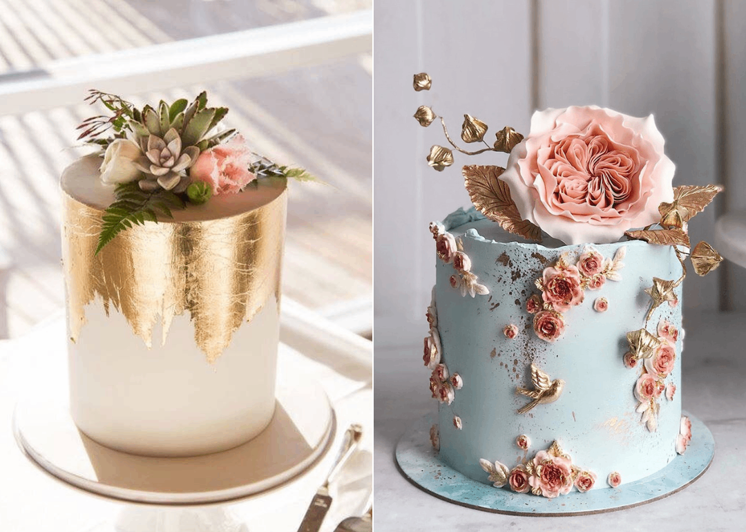 Simple wedding cake with rosemary - Image Polka Dot Wedding