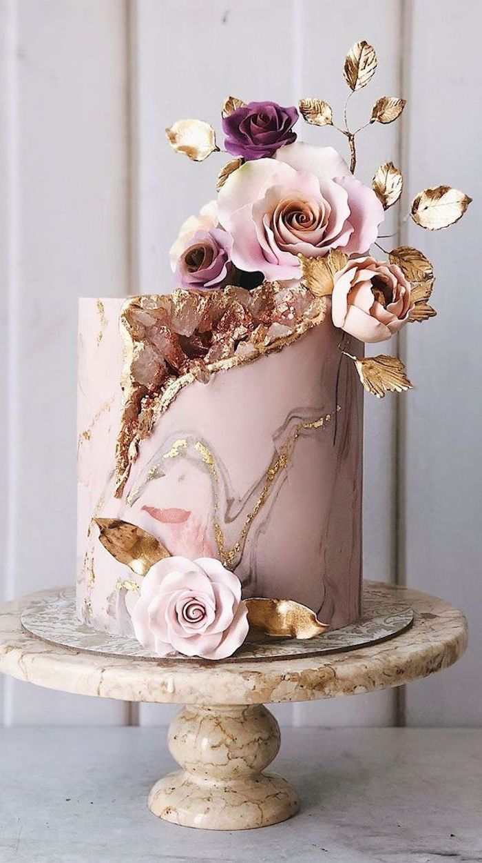 marble one tier cake