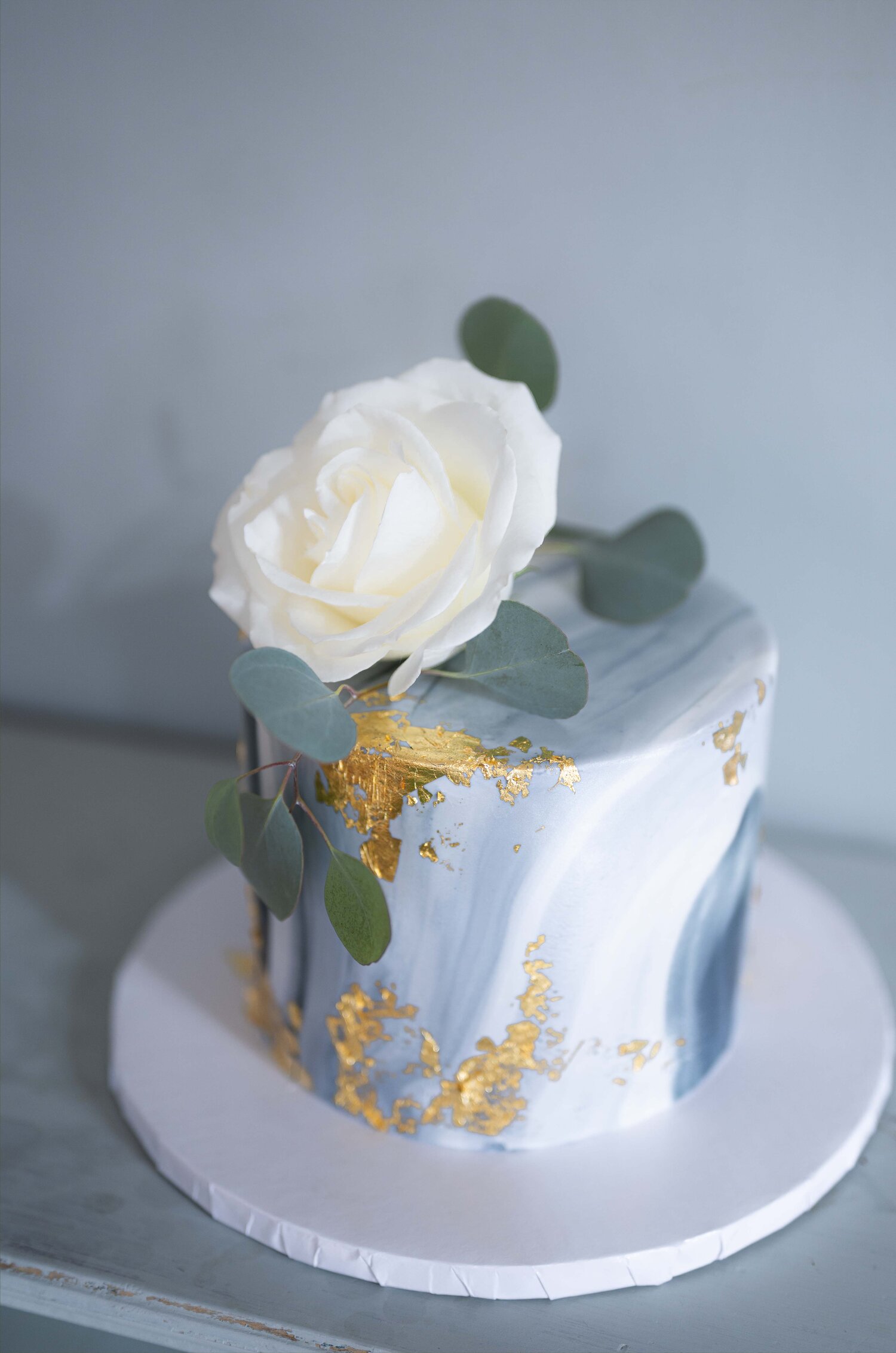 marble one tier cake