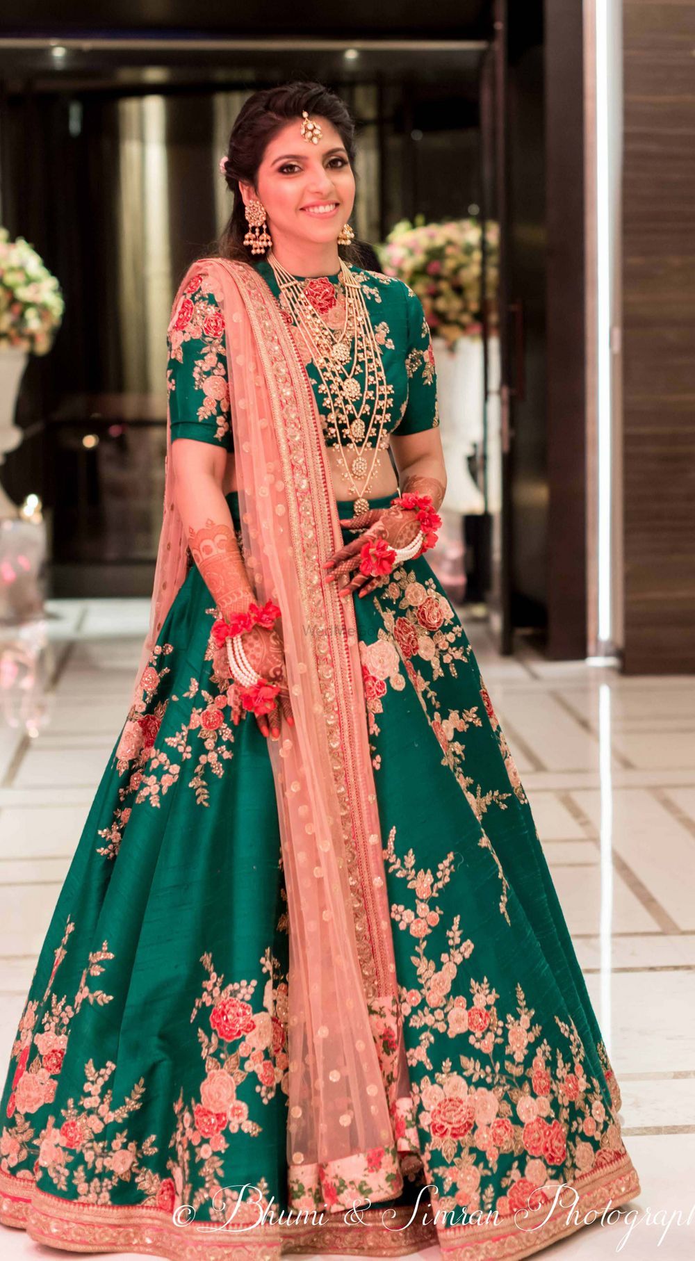 Photo of red and green lehenga | Indian bridal wear, Bridal lehenga choli,  Indian bride