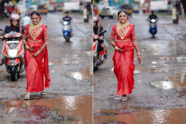 #Trending: Kerala Bride Poses With Potholes For Her Photoshoot!