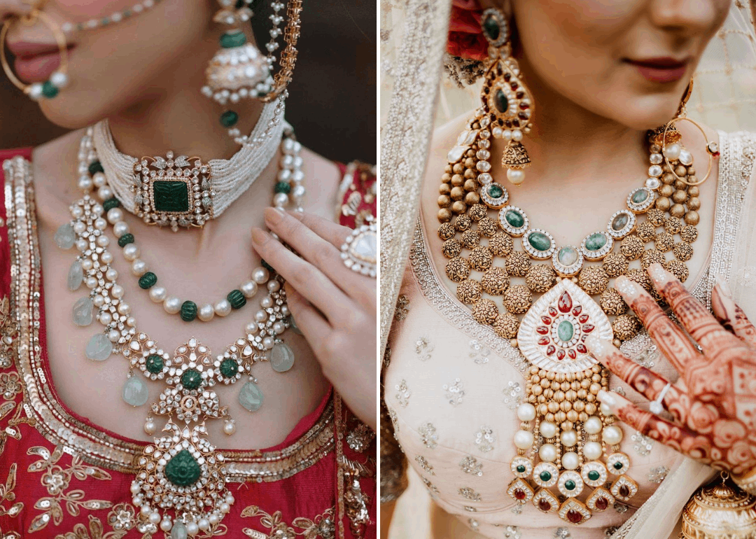 25 Real Brides Who Made A Statement With Their Bridal Necklaces!