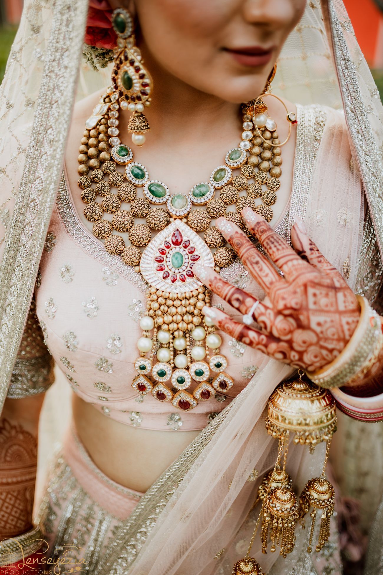 25 Real Brides Who Made A Statement With Their Bridal Necklaces