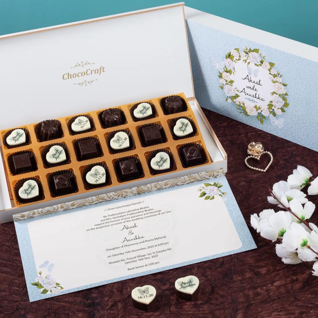 Art Chocolates With Wedding Invitation Is The Hot New Trend!