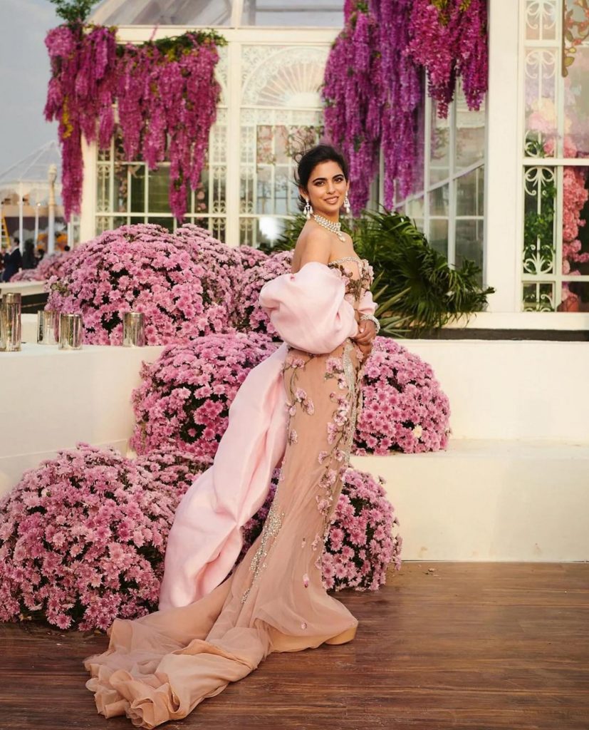 Isha Ambani’s Pre-Wedding Day 1 Look Was A Stunning 3D Gown