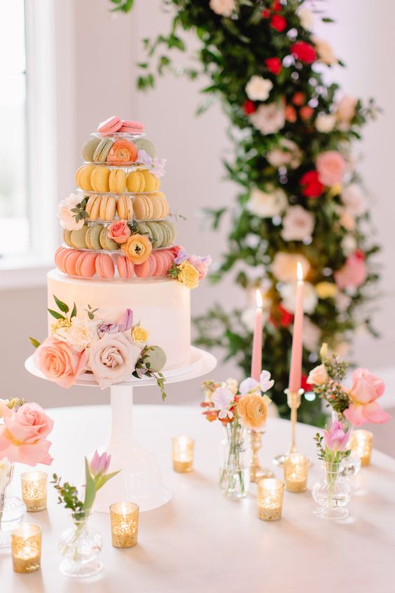 45+ Macaron Wedding Cake Ideas To Save Right Now