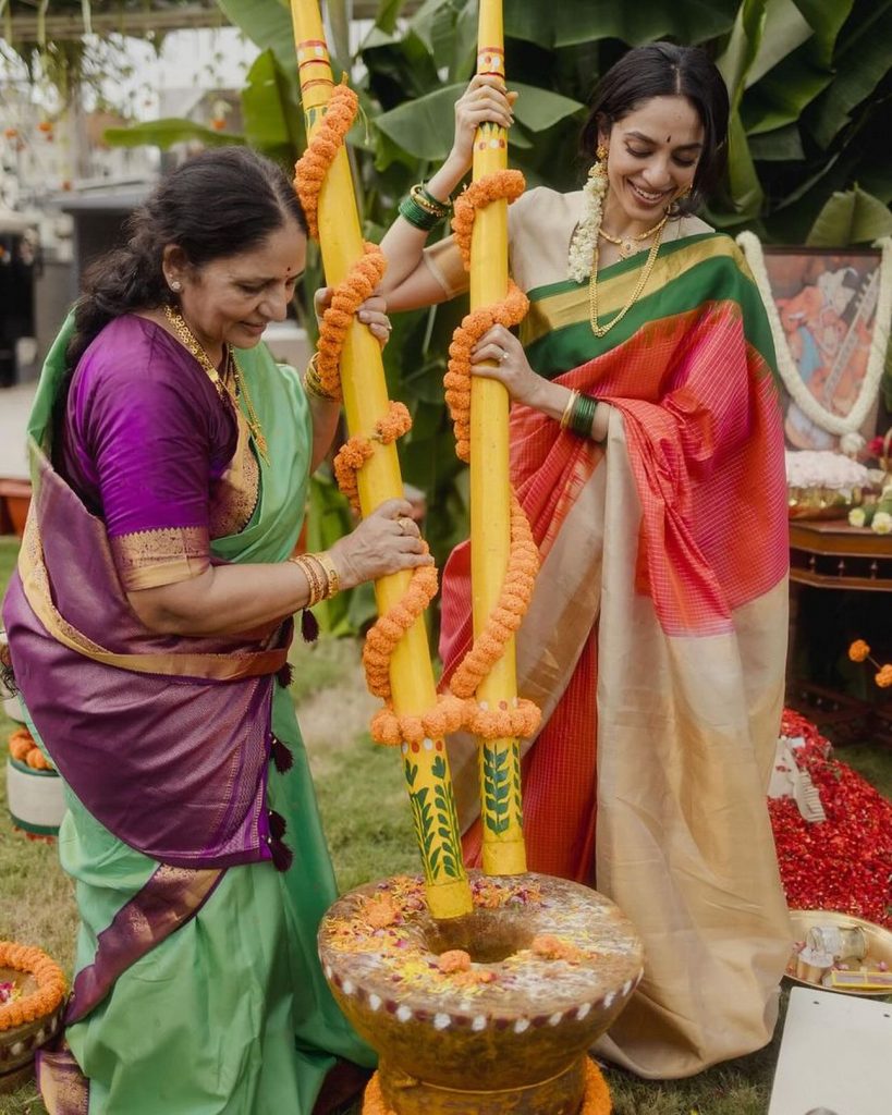 Sobhita-Naga Chaitanya Pre-Wedding Begin With Godhuma Raayi Pasupu Ritual; See Pictures!