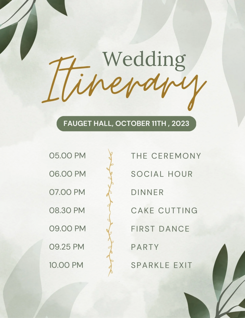 20+ Wedding Timeline Template Designs