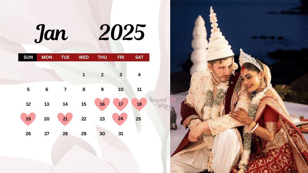 Save These Panjika Bengali Wedding Dates 2025