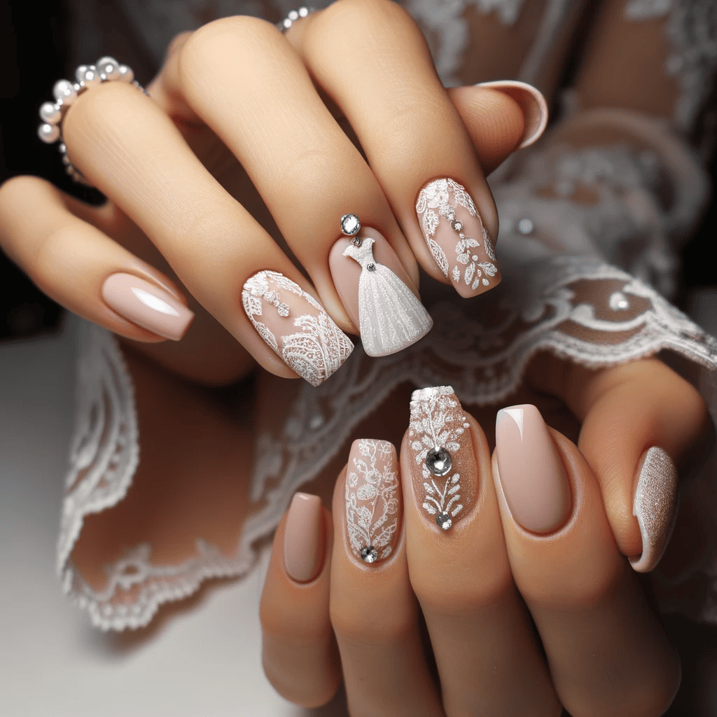 60+ Latest Bridal Nail Art Designs