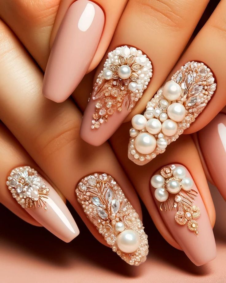 60+ Latest Bridal Nail Art Designs