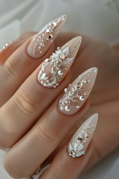 60+ Latest Bridal Nail Art Designs